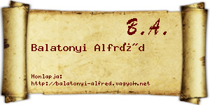 Balatonyi Alfréd névjegykártya